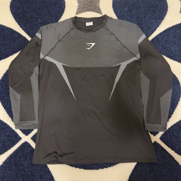 Gymshark Onyx 5.0 Black / Gray Seamless Long Sleeve T-Shirt